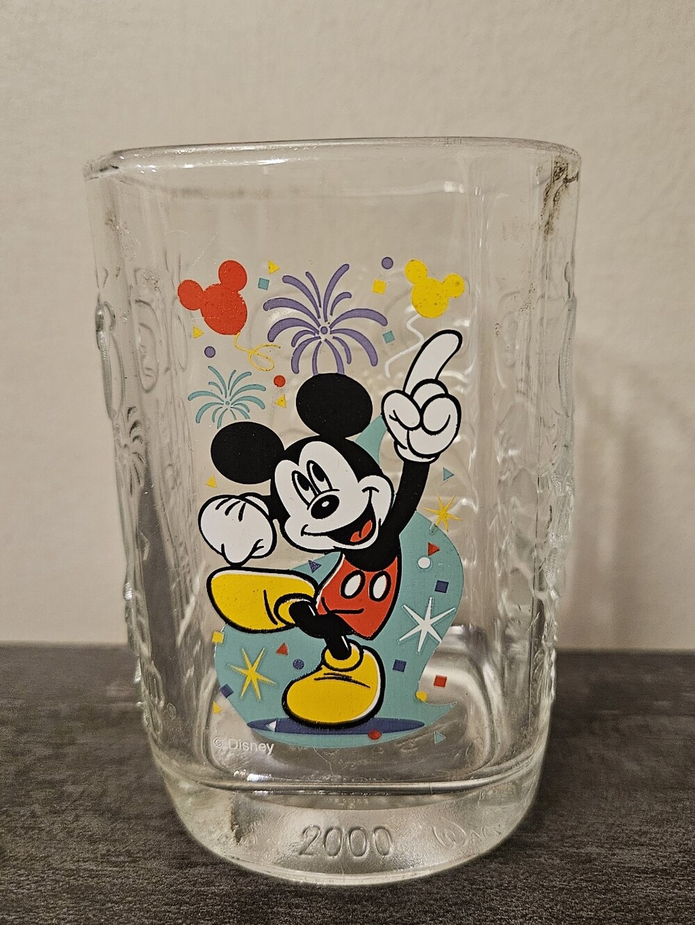 Y2K Vtg 2000 McDonald's Walt Disney World Magic Kingdom Mickey Mouse Glass- 12oz